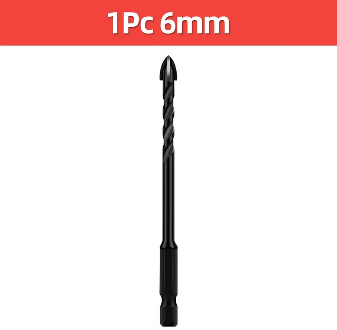 크로스 도자기 콘크리트 다기능 드릴 드릴에 대한 세트 금속 키트 타일 도구 육각 유리 비트 초경, 1pc 6mm