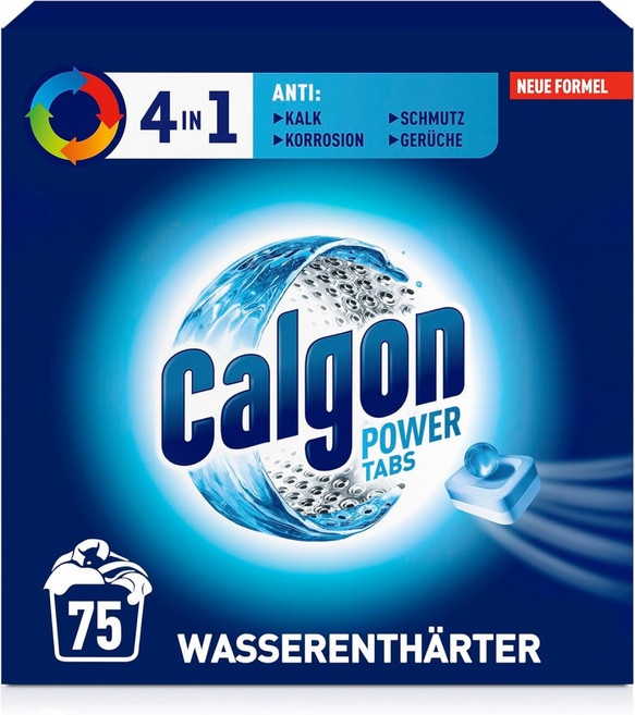 칼곤 파워 탭스 세탁기 석회 제거제 Calgon Powerball Tabs 4 in 1 washing machine, 1개, 243g