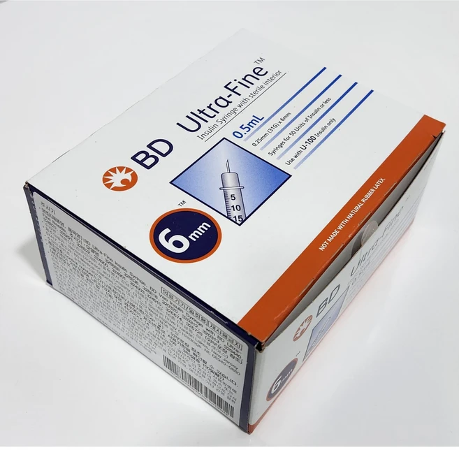 BD 울트라파인 0.5ml insulin주사기 (31G)6mm 100개1박스, 100개 - 쿠팡