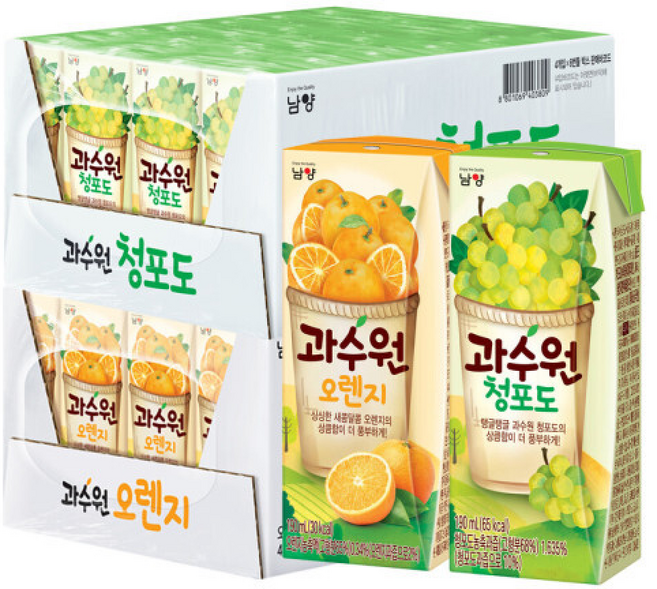 남양 과수원 청포도 오렌지 24+, 1세트, 190ml, 1개입, 190ml