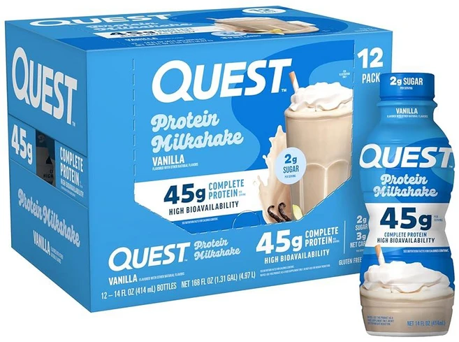 퀘스트 프로틴 바닐라 밀크쉐이크 414ml 12팩 192664, 14 Fl Oz (Pack of 12) - 쿠팡