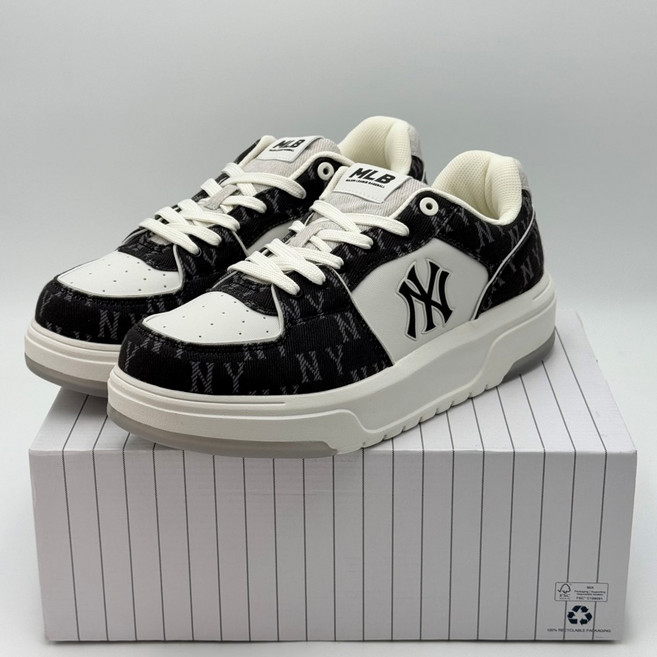MLB 운동화 런닝화 청키라이너 데님 모노그램 SL 뉴욕 양키스 블랙 3ASXM016N-50BKS