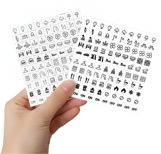 모어벨 한눈에 보이는 스위치 벽 스위치 네임 라벨 스티커, A+B 혼합