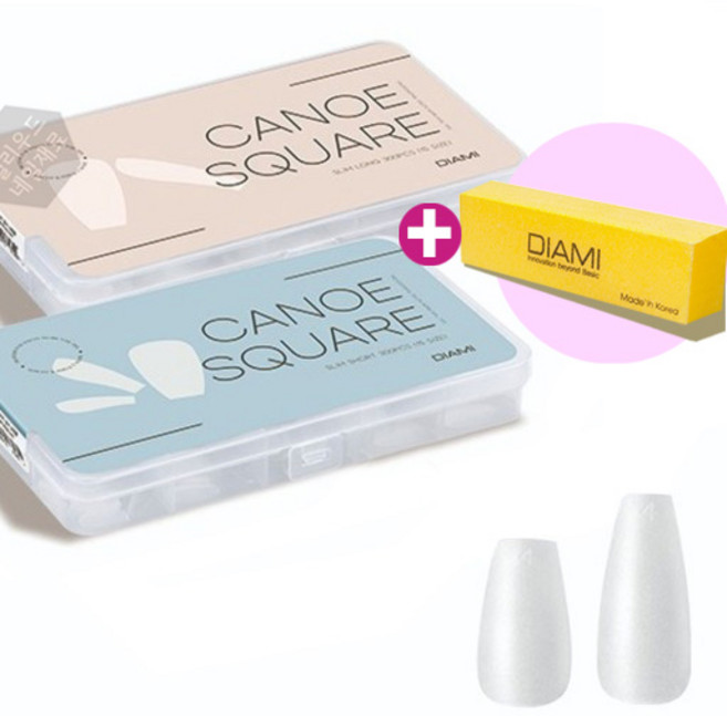 다이아미 카누스퀘어 네일팁 300팁+망고버퍼, 1개, 카누스퀘어 슬림숏팁+망고버퍼