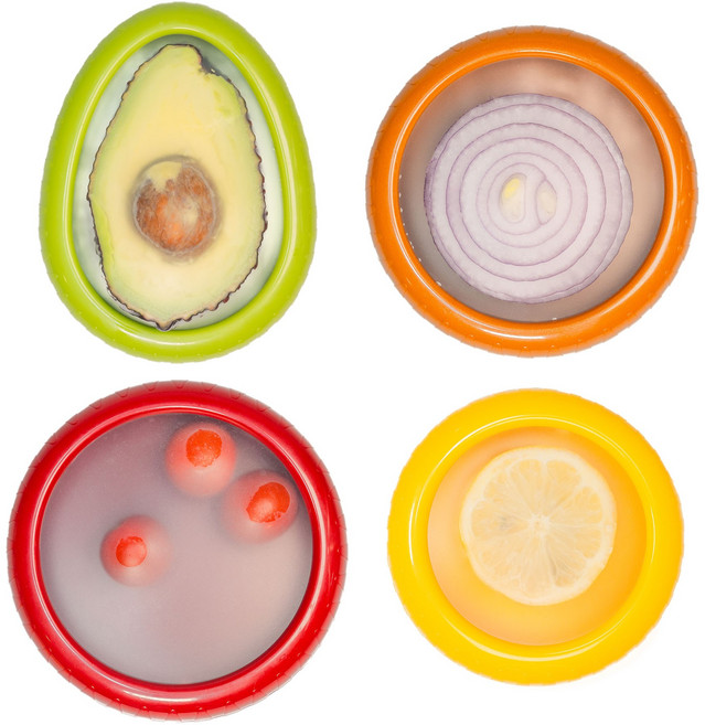 여우소리 실리콘 다회용 야채과일 밀폐용기 소분보관통 4종세트, 4개