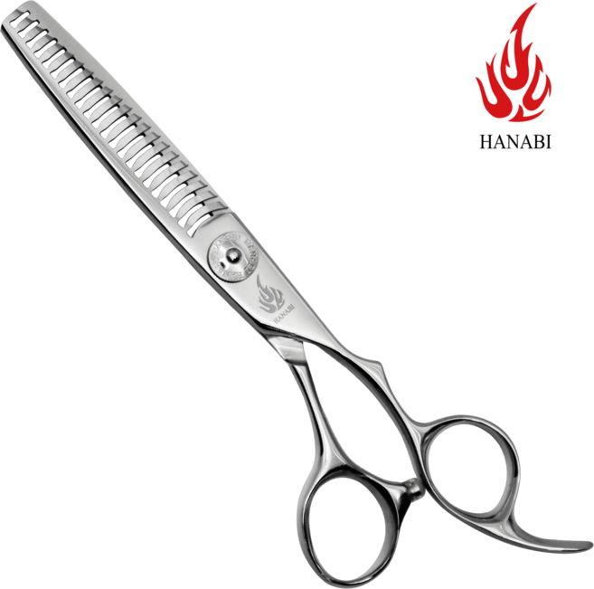 [HANABI K series] 하나비 K62/2220 양날틴닝 미용가위, 1개, 실버