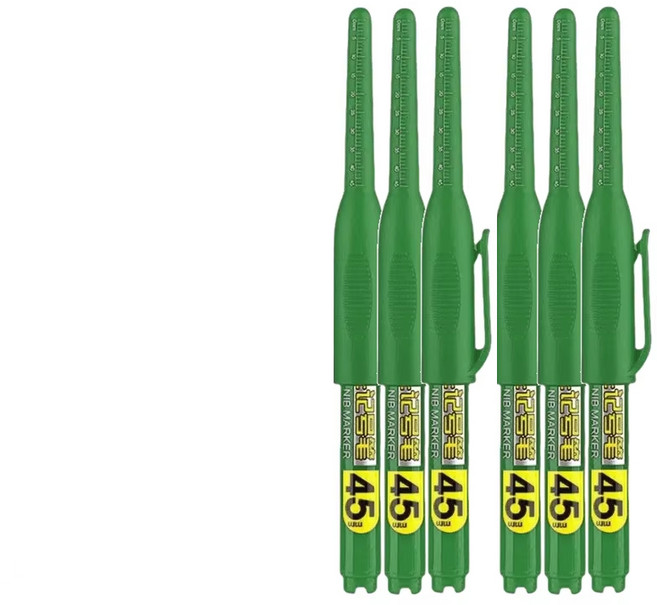 마크라인 45mm 목공용 마커펜 다용도 장시간 사용가능 블랙, 6개, 녹색