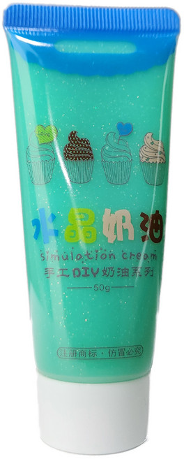 투명글리터 데코덴생크림50g, 글리터초록, 1개