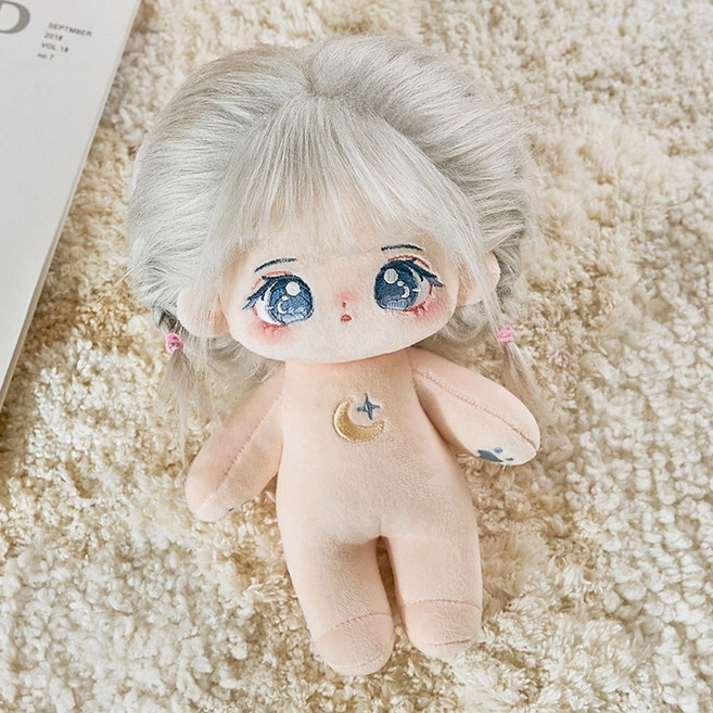 지오몽 20cm 인형 윤월 무골 모헤어 무속성 솜 인형 솜뭉치, 1개, 혼합색상