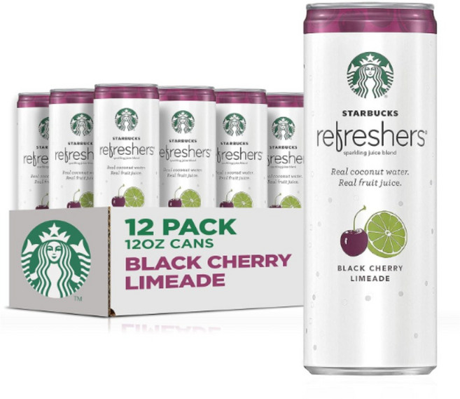 Starbucks 스타벅스 리프레셔 블랙 체리 라임에리드 355ml x 12캔 Refreshers