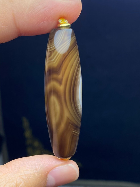 天珠 勒子 吊墜 鎖骨珠 配飾 掛件 天然花眼 對稱蜻蜓眼, 如圖所示, 1個