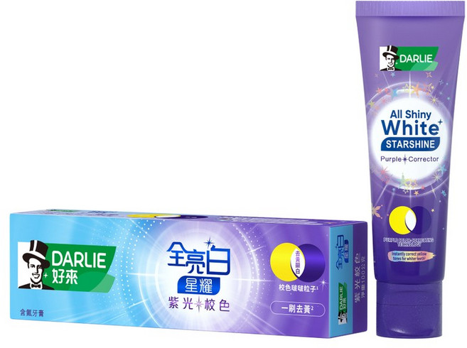 好來 全亮白星耀紫光校色牙膏, 1個