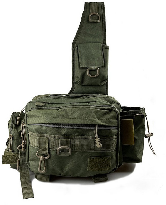 낚시 루어 슬링백 힙백 크로스 멀티 가방, 그린