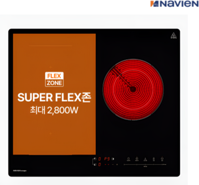 나비엔매직 하이브리드 3구 전기레인지 플렉스존(타공560*480) 매립형 전기렌지, 빌트인, ERH-2403DN