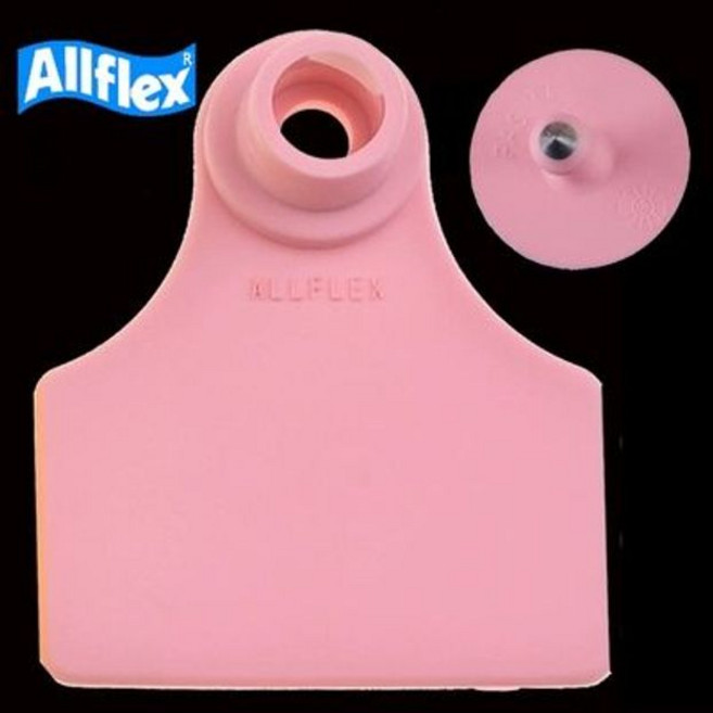 가축귀표 염소용 돼지이표 이표장착기 가축 귀표, 핑크 100세트, 1개, 1L