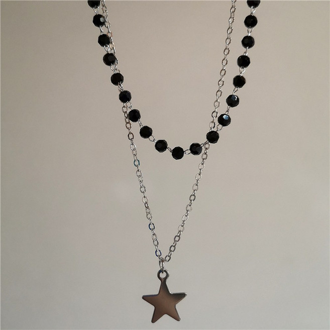 맞춤 펑크 스타 남녀 목걸이 십자가 레이어 체인 패션 파티 그런지 EMO 트렌드 Y2K 액세서리 이중 하트