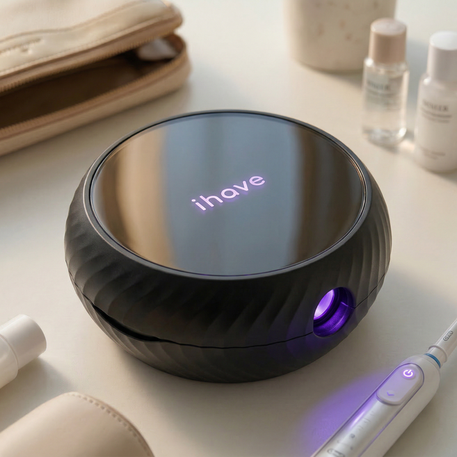 ihave 직장인 휴대용 UV-C 칫솔 살균 건조기 오랄비 전동칫솔 호환 에어팟 사이즈 자석 벽걸이 밀폐형 자동살균 USB충전 구취예방 사무실 출장 여행용, 블랙, F4