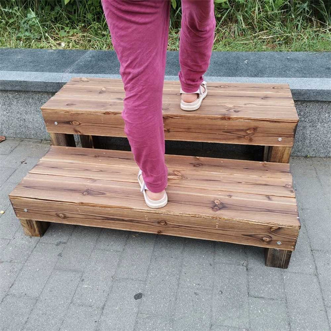 나무계단 원목 사다리 스텝 발판 방부목 현관 디딤대 야외 2단 미니 무릎보호 보조, 1. 길이50x너비30x높이10 무발판, 1개