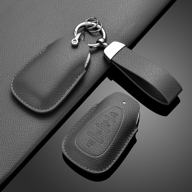 카로카 쉐보레 호환 가죽 키케이스 키커버 스파크 트랙스 말리부 크루즈 볼트, C-3(4버튼), 그레이