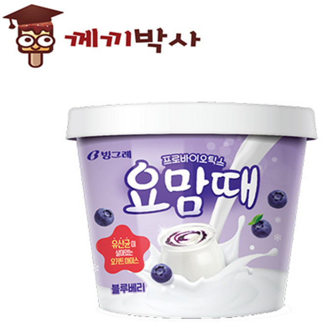 빙그레 요맘때 블루베리 홈 컵 유산균 프로바이오틱스 옛날 아이스크림, 6개, 710ml