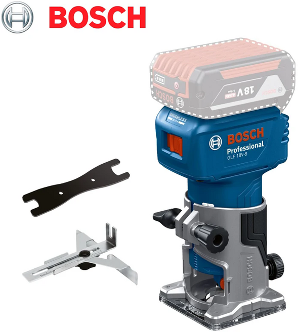보쉬 GLF 18V-8 충전식 목재 트리머 18V 베어툴 본체 목공 조각 슬롯 머신 밀링 트리밍 커터, 본품(배터리없음), 1개