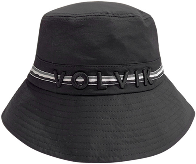 볼빅 여성 버킷햇 골프 벙거지 모자 스트라이프 와이드 버킷햇 햇빛가리개 썬캡 사이즈 조절 가능, 1개, 블랙