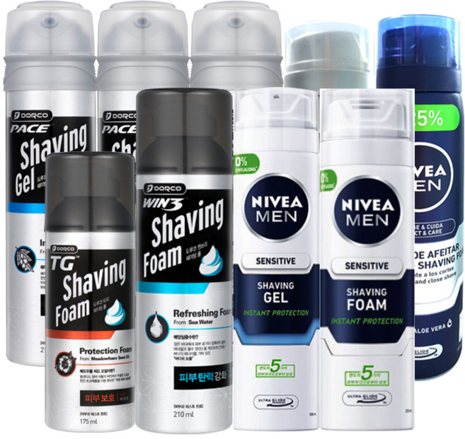 면도크림 니베아면도크림 도루코 쉐이빙폼 남성면도크림 남성면도용품 3개, 3.니베아 센서티브 폼 200ml x3개