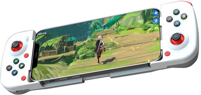 D3 안드로이드 IOS 모바일 게임패드 무선 PC 게임 컨트롤러 스트레치 블루투스 조이스틱, 하얀색W, 1개