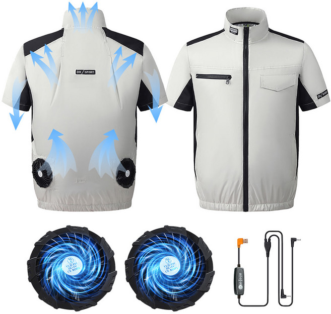 KLIFE 선풍기 조끼 에어컨 아이스 냉각옷 쿨 냉풍조끼 여름작업복 얼음조끼 남녀공용 낚시 등산 실외 현장작업 옷