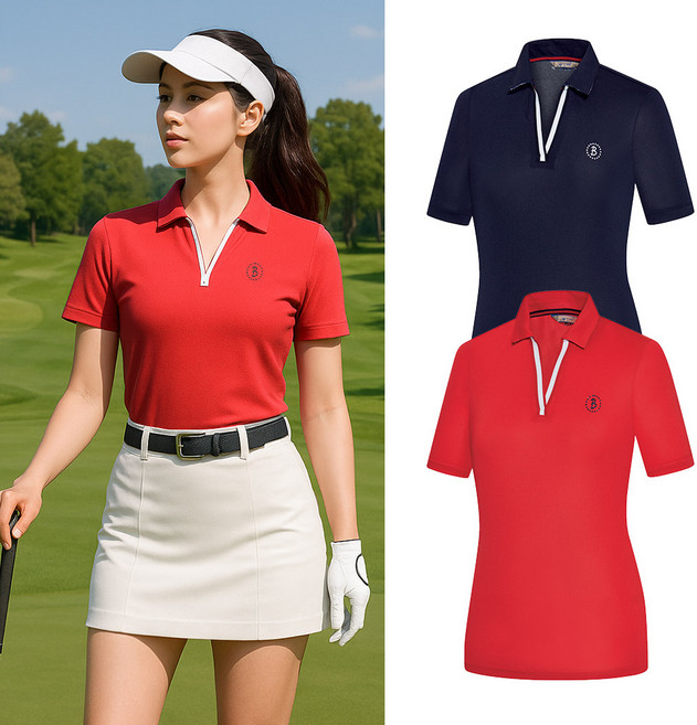비티알 여성 골프웨어 여름 반팔 카라 PK 티셔츠 BSC495RT1W