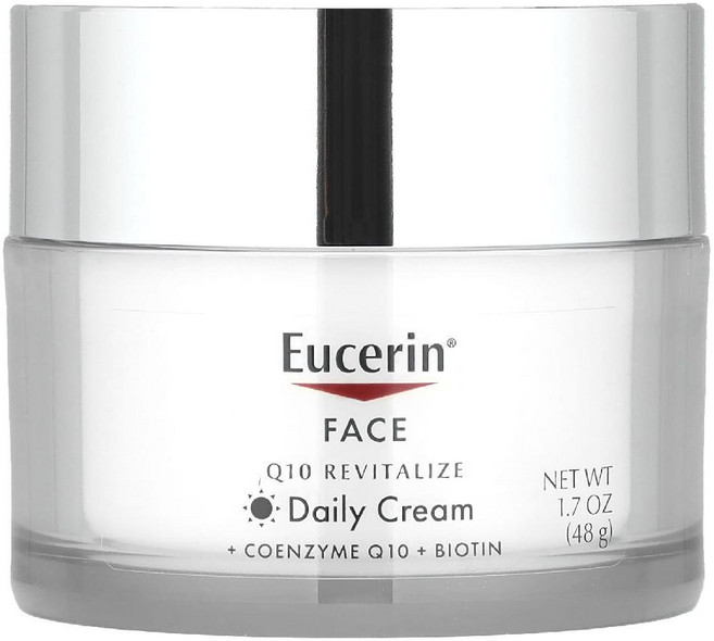 Eucerin 페이스 Q10 리바이탈라이즈 데일리 크림 향료 무함유 48g(1.7oz) Eucerin (유세린), 유세린 Eucerin 페이스 Q10 리바이탈라이즈 데일, 48g, 1개