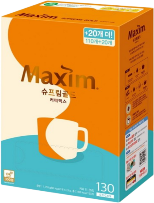 [맥심]슈프림골드 커피믹스, 13.5g, 130개입, 1개