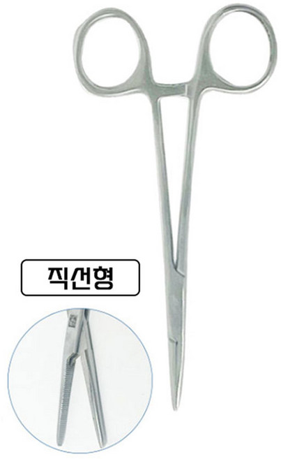 반려동물 귀털 제거 겸자 가위 직선형 130mm, 1개