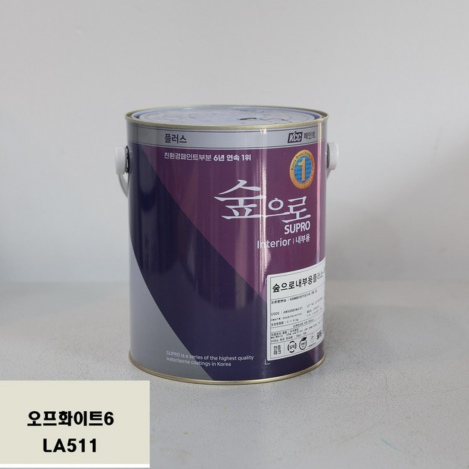 KCC 숲으로 방균 내부용 무광 3.78L 항박테리아 향균 곰팡이예방 가족건강안심수성페인트, 오프화이트6, 1개