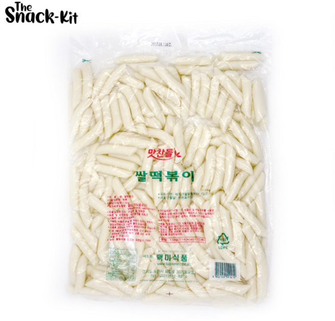 맛찬들 백미 쌀떡볶이 소 1.5kg 당일제조 말랑이떡 쌀떡 떡볶이떡 분식재료, 1개