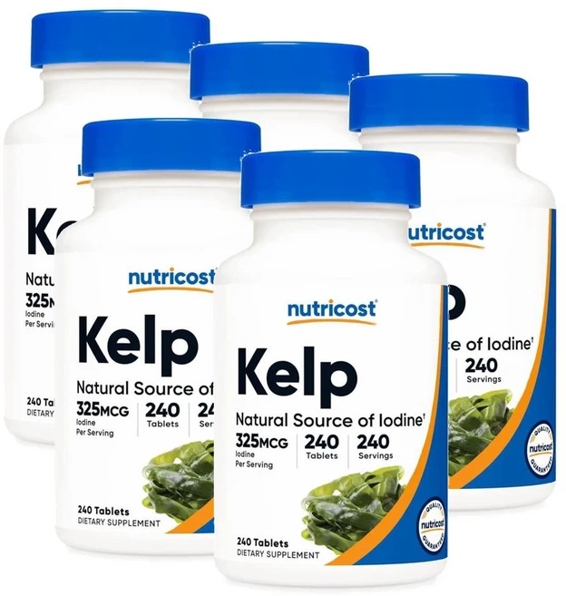 뉴트리코스트 켈프 325mcg 요오드 아이오딘 Nutricost Kelp, 240정, 5개 - 쿠팡