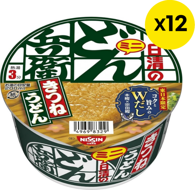 닛신 돈베이 키츠네 우동 동일본 한정, 12개, 42g