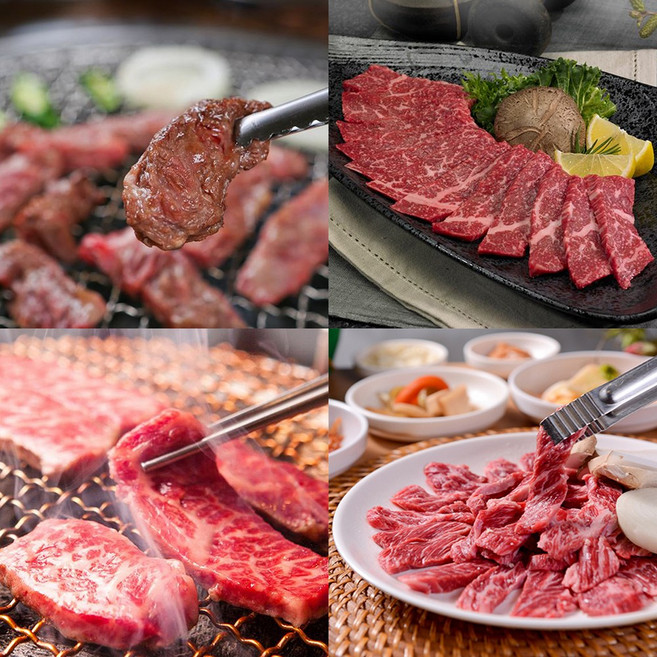 소고기 투뿔 한우 모듬구이 세트 업진살 설깃살 설도 보섭살 삼각살 치마살, 총600g (앞치마살+업진안살+설도살), 1세트