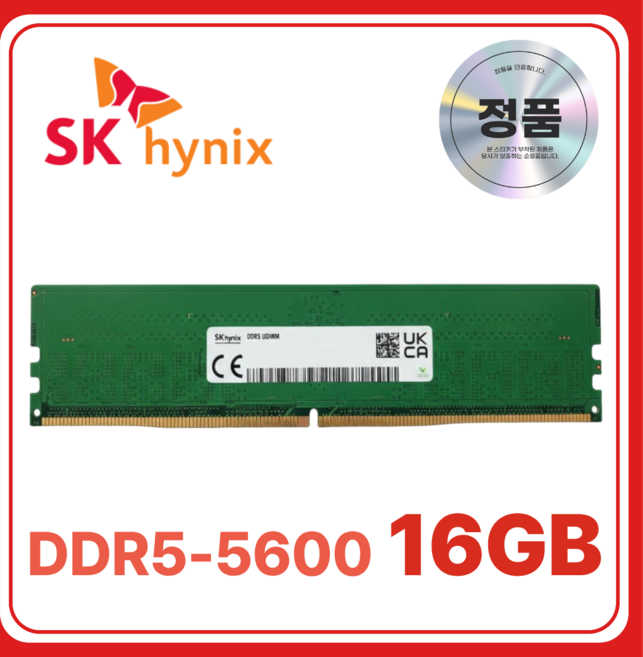 SK하이닉스 DDR5 데스크탑 램 컴퓨터 메모리 UDIMM, 1개