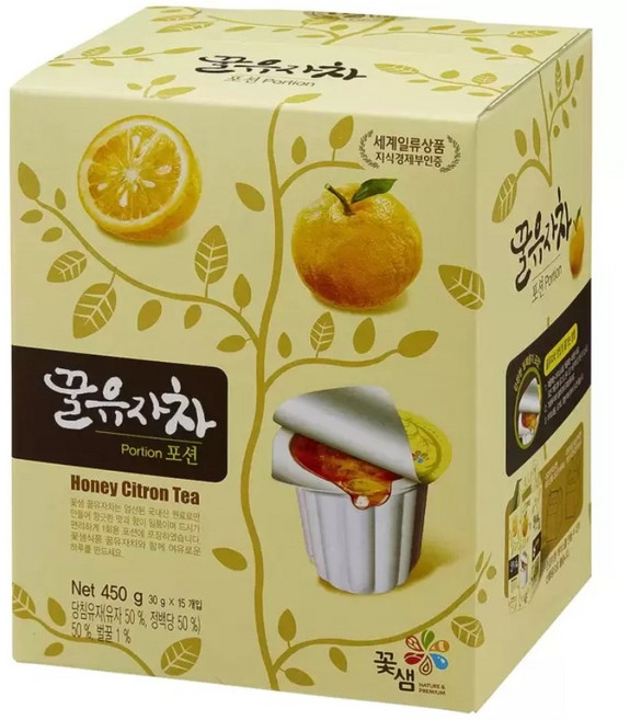 꽃샘식품 꿀유자차 포션, 30g, 15개입, 3개
