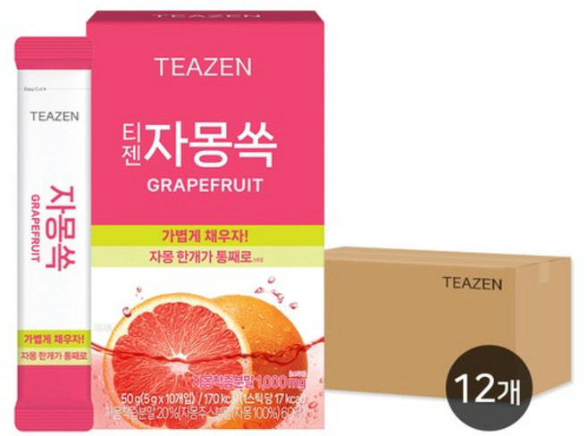 티젠 자몽쏙 분말차, 5g, 10개입, 12개