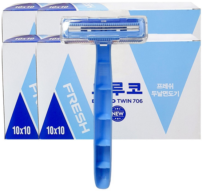 도루코 프레쉬 2중날 일회용 면도기, 100개입, 4개