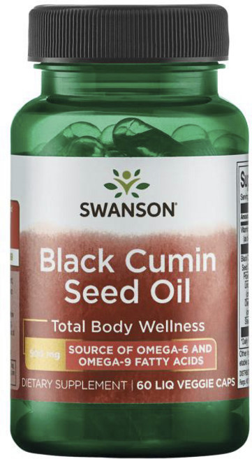 Swanson 斯旺森 黑種草籽油素食軟膠囊 500mg, 60顆, 1罐