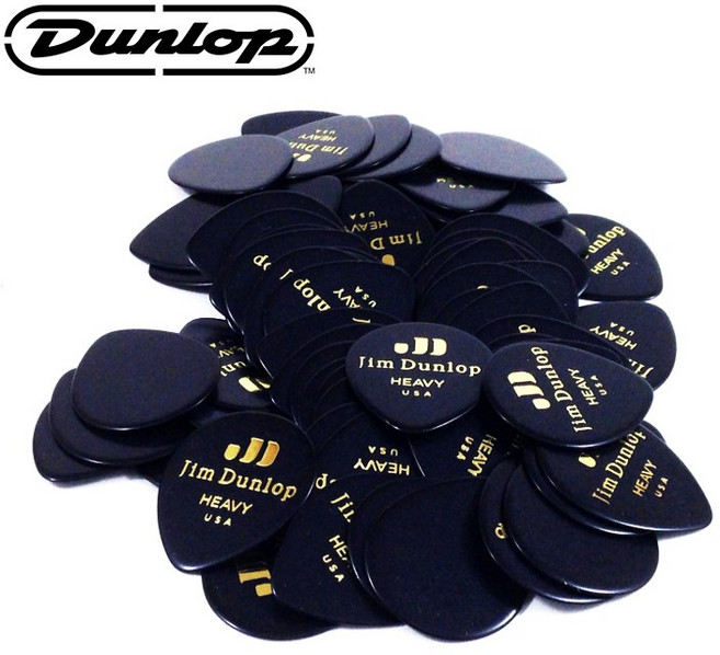 Dunlop 485R03HV 淚滴型吉他彈片 重型 黑色 穩定抓握 演奏舒適, 1個