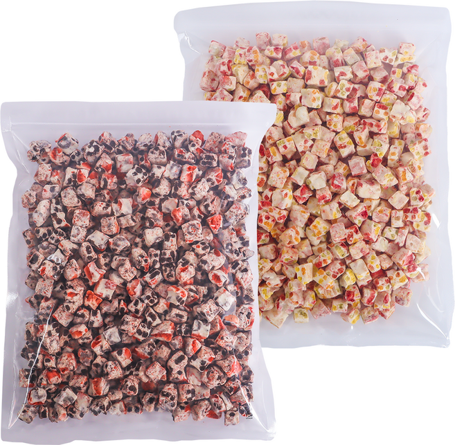 수제 딸기 쫀득쿠키 1kg 대용량 벌크 딸기오레오 딸기후르츠링 마시멜로우 동결건조딸기 카페납품 아이스크림토핑 사무실간식, 1개