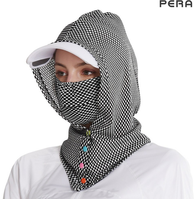 빅토리아 통풍메쉬 후드 뒷목가리게+쿨 마스크 블랙 FREE, 1세트