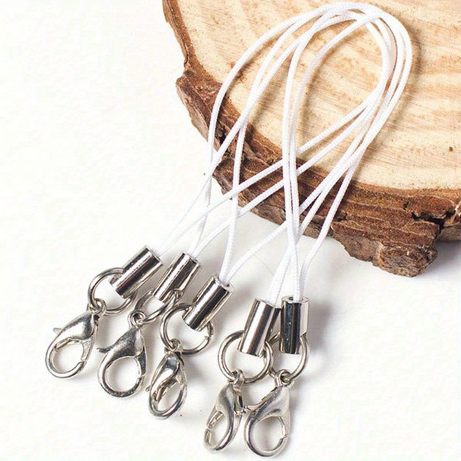 다용도 스트랩 집게고리 DIY 핸드폰 키링 부자재 50P 세트, 50개, 화이트