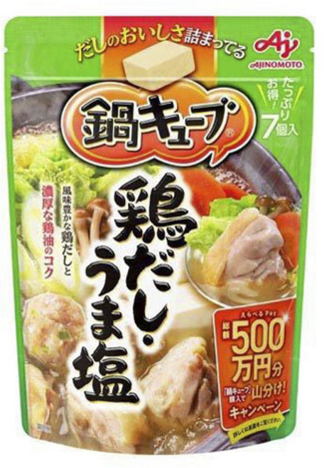 아지노모토 나베 큐브 닭 육수 맛소금 7개입 파우치, 1개