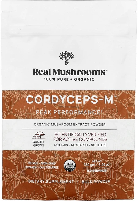 Real Mushrooms Cordyceps-M™ Mushroom Extract Powder 5.29 oz 150 g, 149 g, 150g, 1개 - 쿠팡