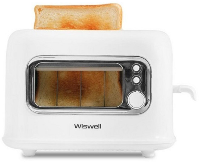 위즈웰 보이는 팝업 토스트기 화이트, ToASTER/TA8200